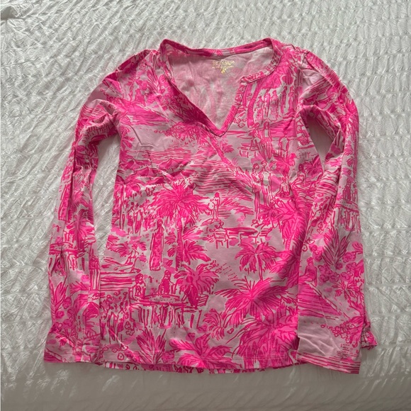 Lilly Pulitzer Kayleigh Top Rule Breakers Paradise Pink - Picture 1 of 1